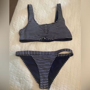 Navy and white bikini